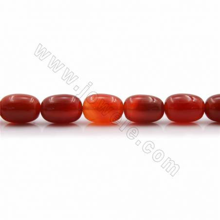 Fili di perle di agata rossa naturale, cilindro, dimensioni 14x10 mm, foro 0,7 mm, 15~16" /filamento