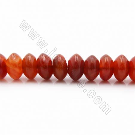 Natürlicher roter Achat Perlenkette,Abakusperlen,Größe7x12mm Loch1mm Länge15~16" / strang