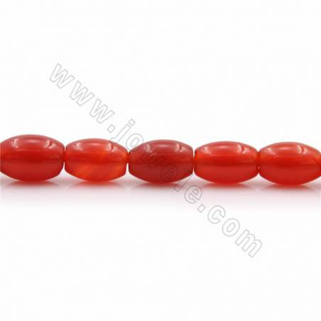 Fili di perline di agata rossa naturale, cilindro, dimensioni 9x6 mm, foro 1 mm, 15~16" /filamento