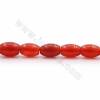 Rouleaux de perles d'agate rouge naturelle, baril, taille 9x6mm, trou 1mm, 15~16" / brin