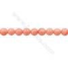 Corail teinté rose ronde sur fil  Taille 6mm de diamètre trou 1.0mm Environ 55perles/fil 15~16"
