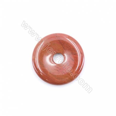 Natural Red Jasper Pendant Accessory  Donut  Diameter 40mm  hole 8mm x 1piece