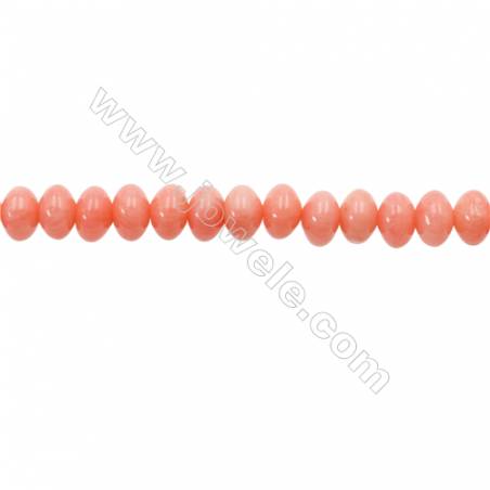 Rosa Korallen gefärbte abakusperlenförmige Perlenkette 4x6mm Durchmesser des Loch 0.8mm ca. 100 Stck / Strang 15~16"