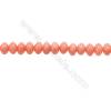 粉色珊瑚碟珠形串珠 尺寸 4x6毫米 孔徑 約0.8毫米 約100個珠子/條 15~16"