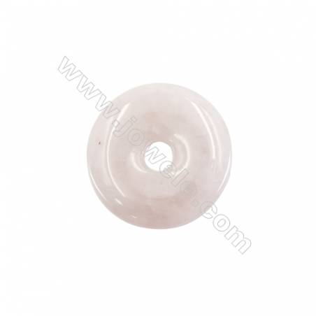 Quartz rose en donut  Taille 40mm de diamètre trou 8.0mm x1pc