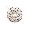 Jaspe Dalmatien perle en donut  40mm de diamètre trou 8mm x1pc