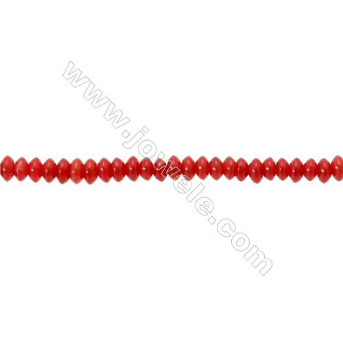 Multicolore Corail teinté rondelle sur fil  Taille 2x3mm trou 0.7mm Environ 200perles/fil 15~16"