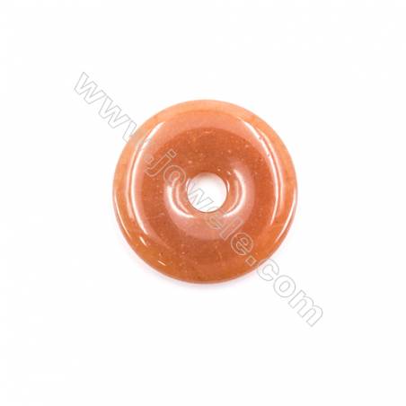 Natural Red Aventurine Pendant Accessories Donut  Diameter 40mm  hole 8mm x 1piece