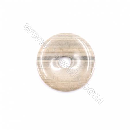 Natural  Silver Mist Jasper Pendant Accessory  Donut  diameter 40mm   hole 8mm x 1piece