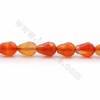 Rouleaux de perles de cornaline naturelle, goutte d'eau (facettes), taille 7x10mm, trou 1mm, 15~16" / brin