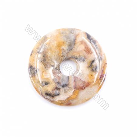 Crazy Lace Agate Pendant Accessory  Donut  Diameter 50mm  hole 10mm  x 1piece