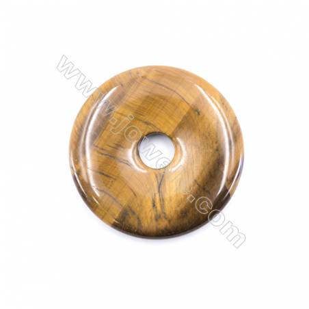 Oeil de tigre en donut  Taille 50mm de diamètre trou 10.0mm x1pc