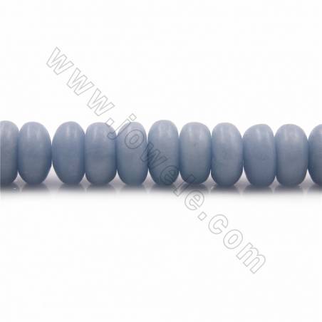 Бусины из натурального голубого анжелита, абакус, размер 5x10 мм, отверстие 1 мм, 15~16"/струна