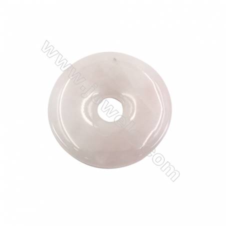 Natural Rose Quartz Pendant Accessory  Donut  Diameter 50mm  hole 10mm x 1piece