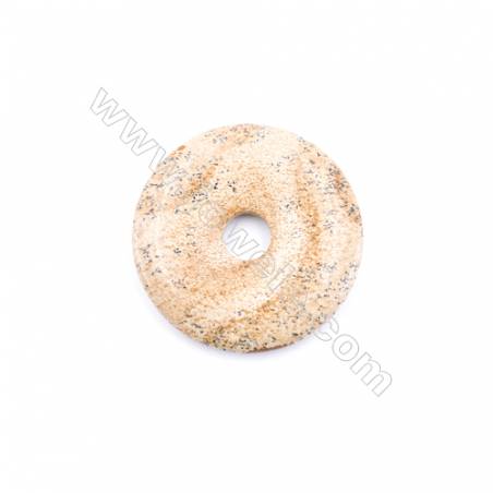 Natural Picture Jasper Pendant Accessory  Donut  Diameter 50mm  hole 10mm x 1piece