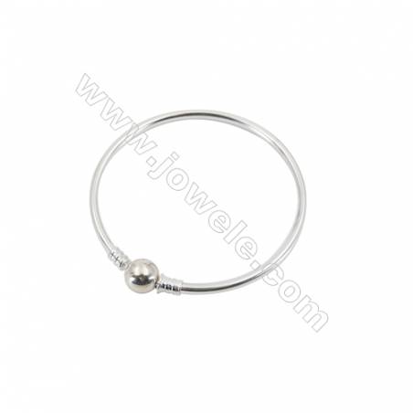 Bracelet en argent925 pour la perle européenne x1pc Longeureur de 18cm diamètre du fil 3.0mm