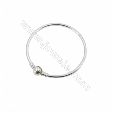925 Sterling Silver European Bangle x 1piece  190mm Thickness 3mm