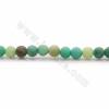 Rouleaux de perles d'agate verte naturelle, rondes, mattes, diamètre 4mm, trou 0.6mm, 15~16"/ruban
