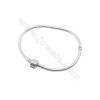 Sterling Silver Flexible Bangle  x 1piece  190mm  Thickness 3mm