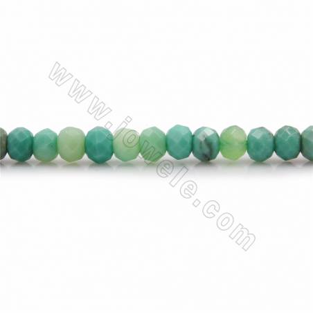 Natürliche grüne Gras Achat Perlen Stränge, Abacus (facettiert), Größe 3 x 4  mm 15 ~ 16 "/ Strang