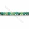 Fili di perle di agata verde naturale, abaco (sfaccettato), dimensioni 3x4mm, foro 0,6mm, 15~16"/filo
