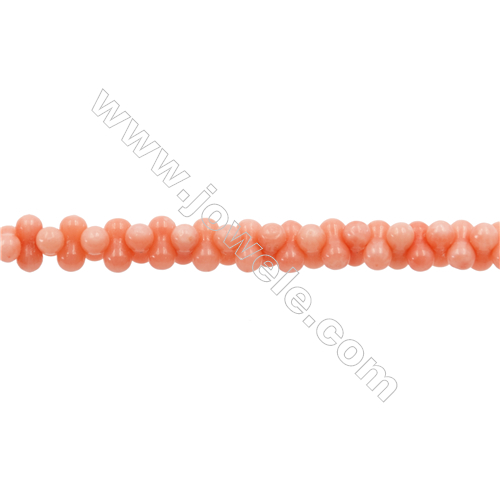 Korallen bunte gefärbte 8-förmige Perlenkette 3x6mm Durchmesser des Loch 0.6mm ca. 186 Stck / Strang 15~16"