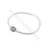 Sterling Silver Flexible Bangle With Zircon Micropave x 1piece  180mm Thickness 3mm