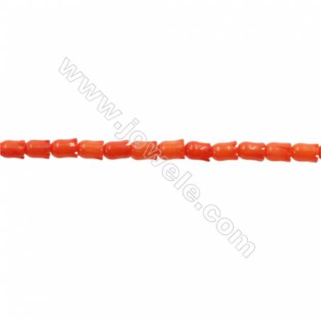 Korallen bunte gefärbte blumeförmige Perlenkette 4x5mm Durchmesser des Loch 0.7mm ca. 80 Stck / Strang 15~16"