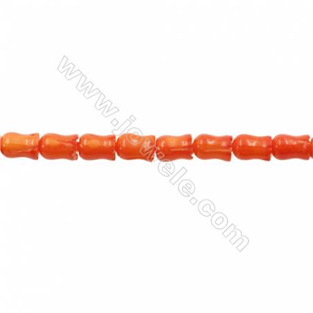 Various Colors Coral Flower Beads Strands  Dyed  Size 6x9mm  Hole: 1mm  about 45 pcs/strand 15~16"