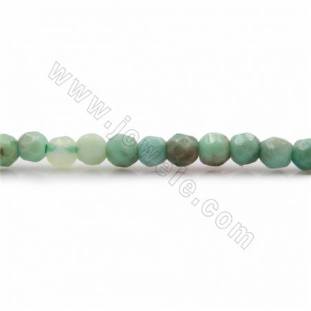 Fili di perline di agata verde naturale, rotondo sfaccettato, dimensioni 3 mm, foro 0,6mm, lunghezza 15~16"/filare