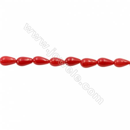 Red Coral Teardrop Beads Strands  Dyed  Size 5x8mm  Hole: 0.8mm  about 44 pcs/strand 15~16"