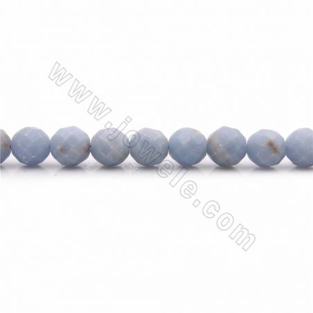 Cordons de perles d'Angelite bleue naturelle, facettes rondes, taille 5mm, trou 0.7mm, 15~16"/cordeau