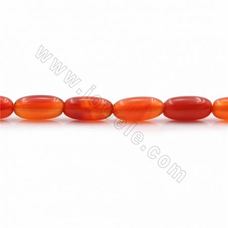 Fili di perle di corniola naturale, cilindro, dimensioni 5x11mm, foro 0,7mm, lunghezza 15~16"/filare