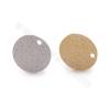 Charms per orecchini in ottone opaco, moneta, diametro 12 mm, foro 1,4 mm, 50 pezzi/confezione, placcati in (oro reale, oro bian