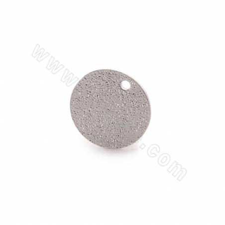 Brass Matte Pendant Charms Coin Disc Diameter 12mm Hole 1.4mm Gold/White Gold Plated 50pcs/Pack