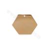 Brass Pendant Charms Hexagon Size 24x27mm Thickness 0.7mm Hole 1.4mm Gold/White Gold Plated 20pcs/Pack