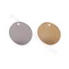 Brass Pendant Charms Coin Disc Diameter 16mm Hole 1.5mm Gold/White Gold Plated 50pcs/Pack