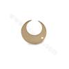 Brass Moon Pendant Charms Size 14x14mm Hole 1.3mm  Gold/White Gold Plated 50pcs/Pack