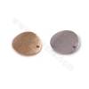 Breloques pour boucles d'oreilles en laiton, pièce de monnaie torsadée, diamètre 15 mm, trou 1,5 mm, 50 pièces/pack, (or véritab