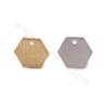 Brass Pendant Charms Hexagon Size 11x10mm Hole 1.3mm 50pcs/Pack Real Gold/White Gold Plated