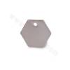 Brass Pendant Charms Hexagon Size 11x10mm Hole 1.3mm 50pcs/Pack Real Gold/White Gold Plated