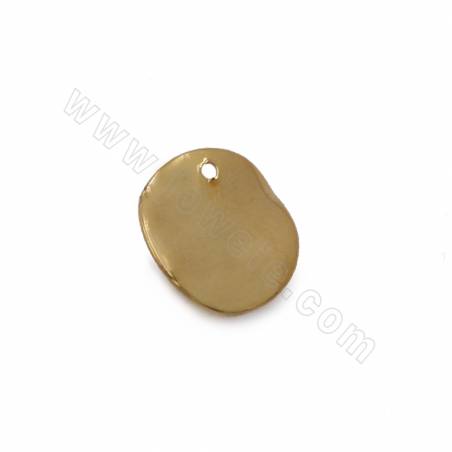 銅製品 吊墜小飾品 扭曲圓片 銅鍍真金 尺寸12毫米孔徑1.3毫米 50個/包