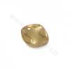 Brass Pendant Charms Twisted Coin Disc Real Gold Plated Diameter 12mm Hole 1.3mm 50pcs/Pack