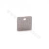 Brass Matte Square Pendant Charms White Gold Plated Size 8x8mm Hole 1.5mm 50pcs/Pack