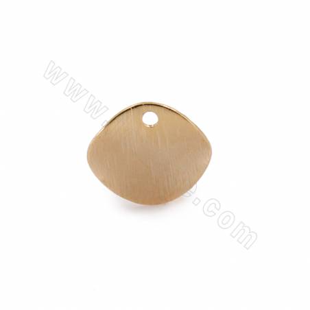 Brass Pendant Charms Twisted Coin Disc Real Gold Plated Diameter 12mm Hole 1.6mm 50pcs/Pack