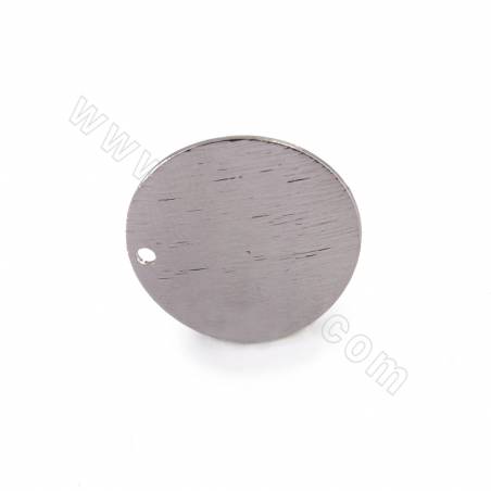 Brass Pendant Charms Twisted Coin Disc White Gold Plated Diameter 18mm Hole 1.6mm 30pcs/Pack