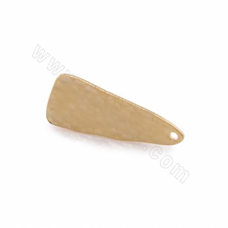 Boucles d'oreilles en laiton, triangle irrégulier, plaqué or véritable, taille 25x10mm, trou 1.6mm, 30pcs/pack