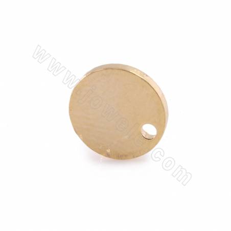 銅製品 吊墜小飾品 圓片 銅鍍真金 尺寸8毫米孔徑1.5毫米 100個/包