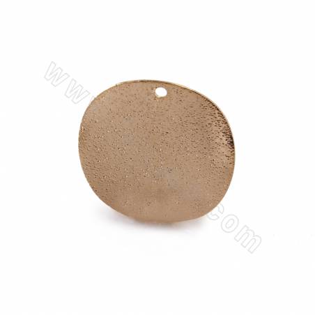 真鍮イヤリングチャーム（ツイストコイン）、リアルゴールドプレート、直径20mm、穴1.5mm、30個/パック