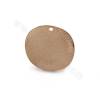 Brass Pendant Charms Twisted Coin Disc  Real Gold Plated Diameter 20mm Hole 1.5mm 30pcs/Pack